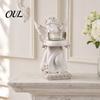Gift Angel Candle Holder Little Holder, Resin Decorative Guardian Tea Light Shadow Effect Retro Cherub Sculpture for Home Church Wedding Decor Vintage