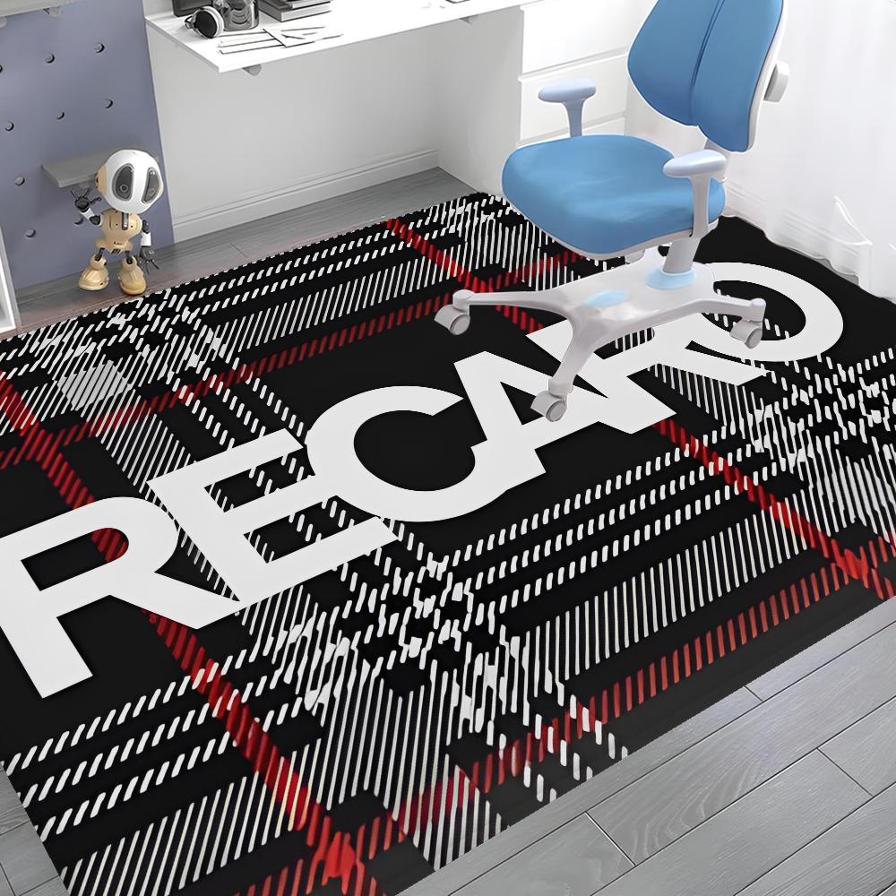 Recaros Logo Fußmatte für die Vordertür Rutschfest Wasserabsorbierend Langer Streifen Kissen Schlafzimmermatte Bettvorleger