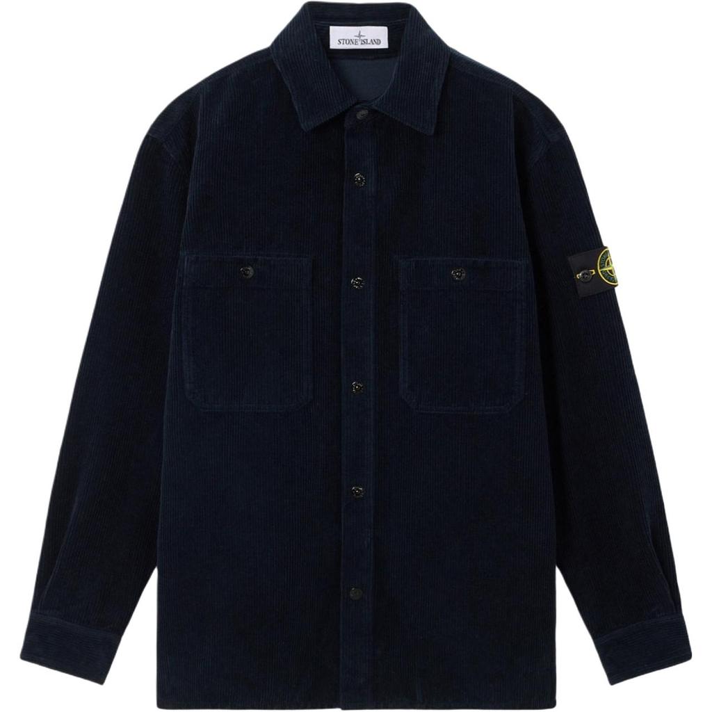 Stone Island Compass Logo Patch Long Sleeve Shirt Men Shirts K2S151200012S0212-V0020