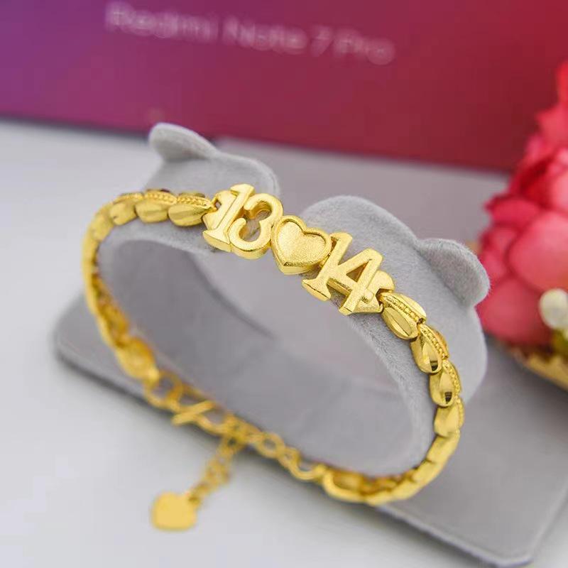 

Vietnam Sa Gold Lifelong Love Bracelet: Gold-Plated Copper Jewelry Valentine s Gift for Girlfriend