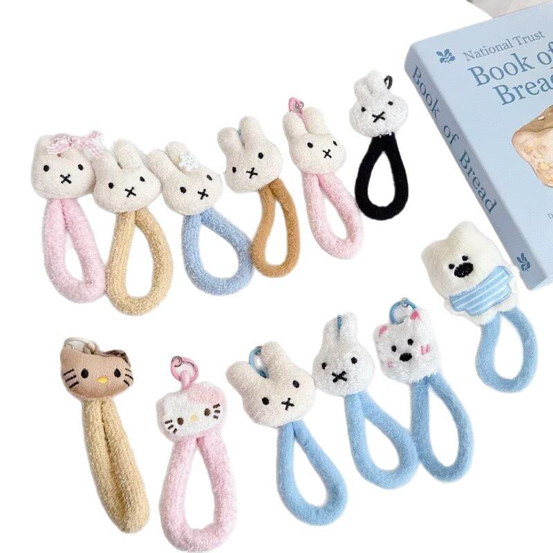 Miffy Rabbit Plush Phone Case Lanyard: Handheld Anti-lost Wrist Strap Keychain Pendant.