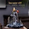 Creative Resin Backflow Incense Burner with Flowing Cloud Smoke Effect and Incense Cones - Entrance Ornament