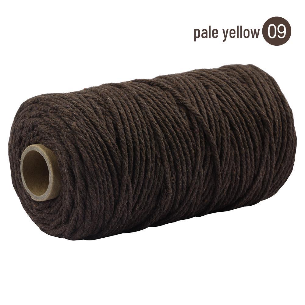 3mm Single-Color Cotton Rope for DIY Weaving - 2mm Thick Tapestry and Binding Thread