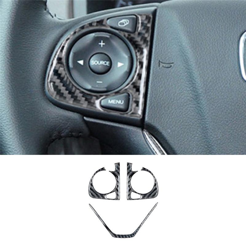 Carbon Fiber Interior Car Steering Wheel Panel Cover Trim Sticker For Honda CR-V 2012-2016 Styling Accessories