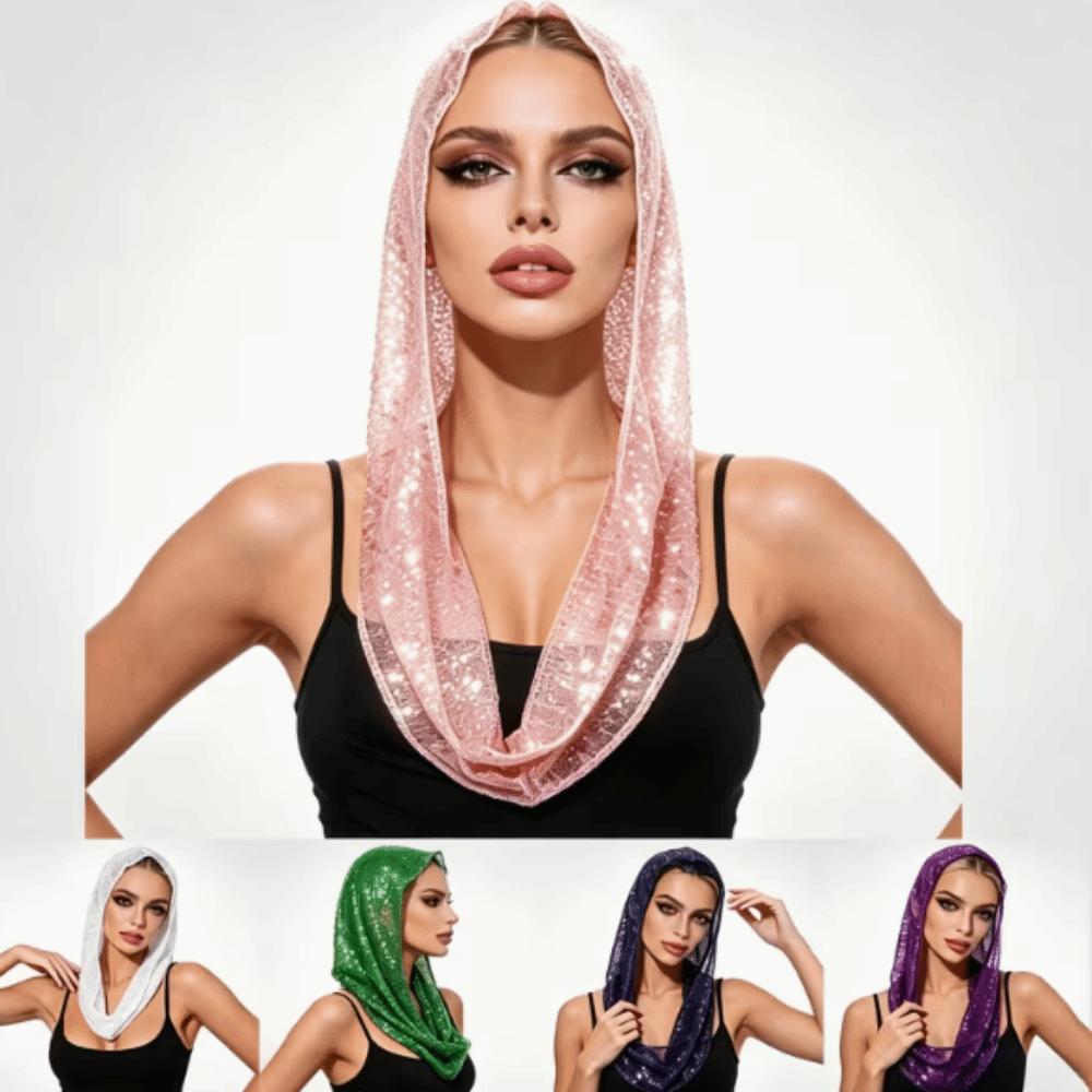 Sequin Pullover Hat Polyester Hooded Headscarf New Glitter Turban Sport