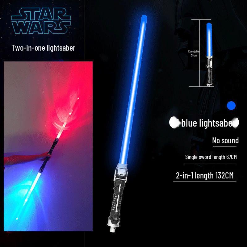 Two-in-One Telescopic Lightsaber Toy for Kids - Luminous Star Wars Laser Sword