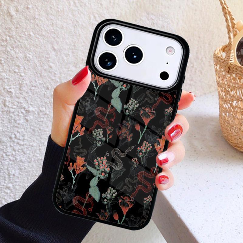 

Чехол для телефона Змея и папоротник для iPhone 17 Air 16 15 14 13 12 11 Pro Max Plus iPhone 12