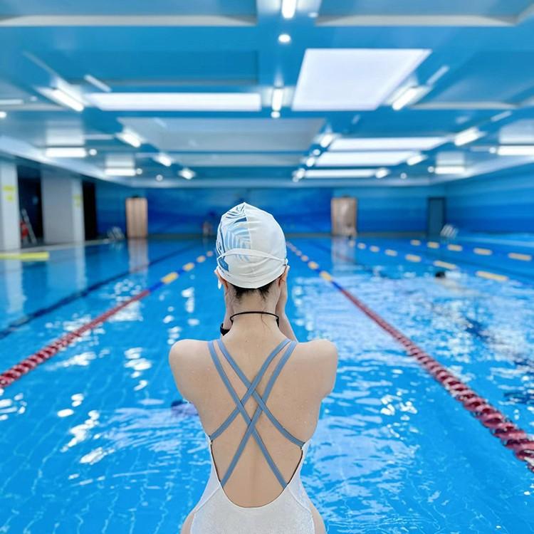 Racing Swimsuit One-piece Triangle 1111 Suspender Glossy Swimming Pool Sports Hot Spring Swimsuit High Waist