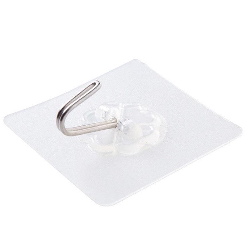 Transparent Seamless Adhesive Hooks - Strong Load Bearing for Home, Kitchen & Bathroom