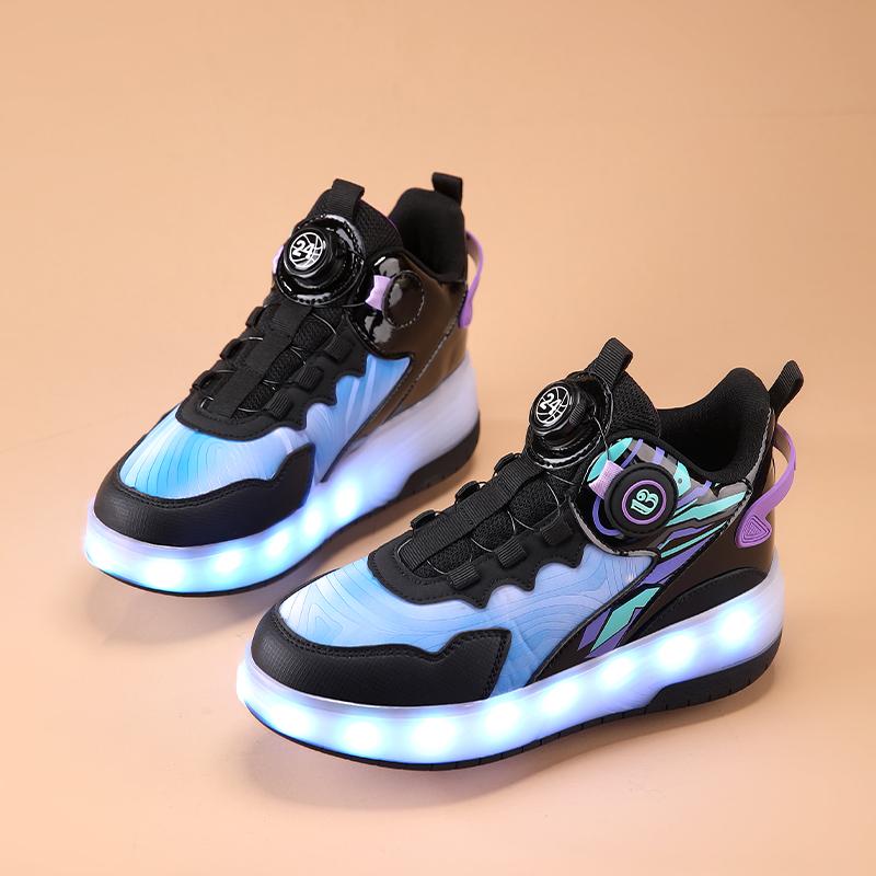 Boys/girls Two-wheel Dual-purpose Roller Skates Double Row Heely Shoes Roller Skates Luminous Sports Shoes Rechargeable