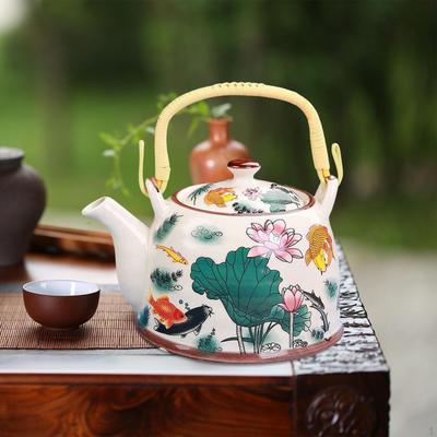 900ml Ceramic Tea Kettle with Strainer for Home And Outdoor Use