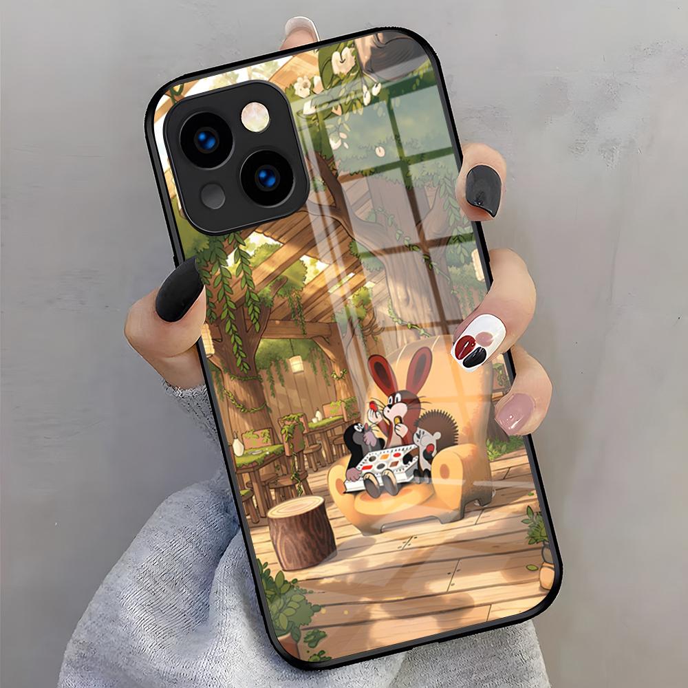 Cute The Little Mole Phone Case For IPhone 17 Pro Max 16 15 14 Pro Max 13 11 X Xs Xr 8 7Plus Glass Cover