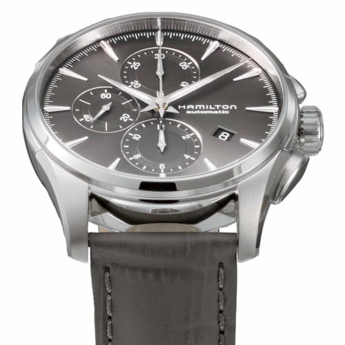 Hamilton Jazzmaster Automatic Chronograph Watch, 42mm, Swiss Brand, Men's, Gray Dial, Stainless Steel, Sapphire Crystal, Automatic, H32586881