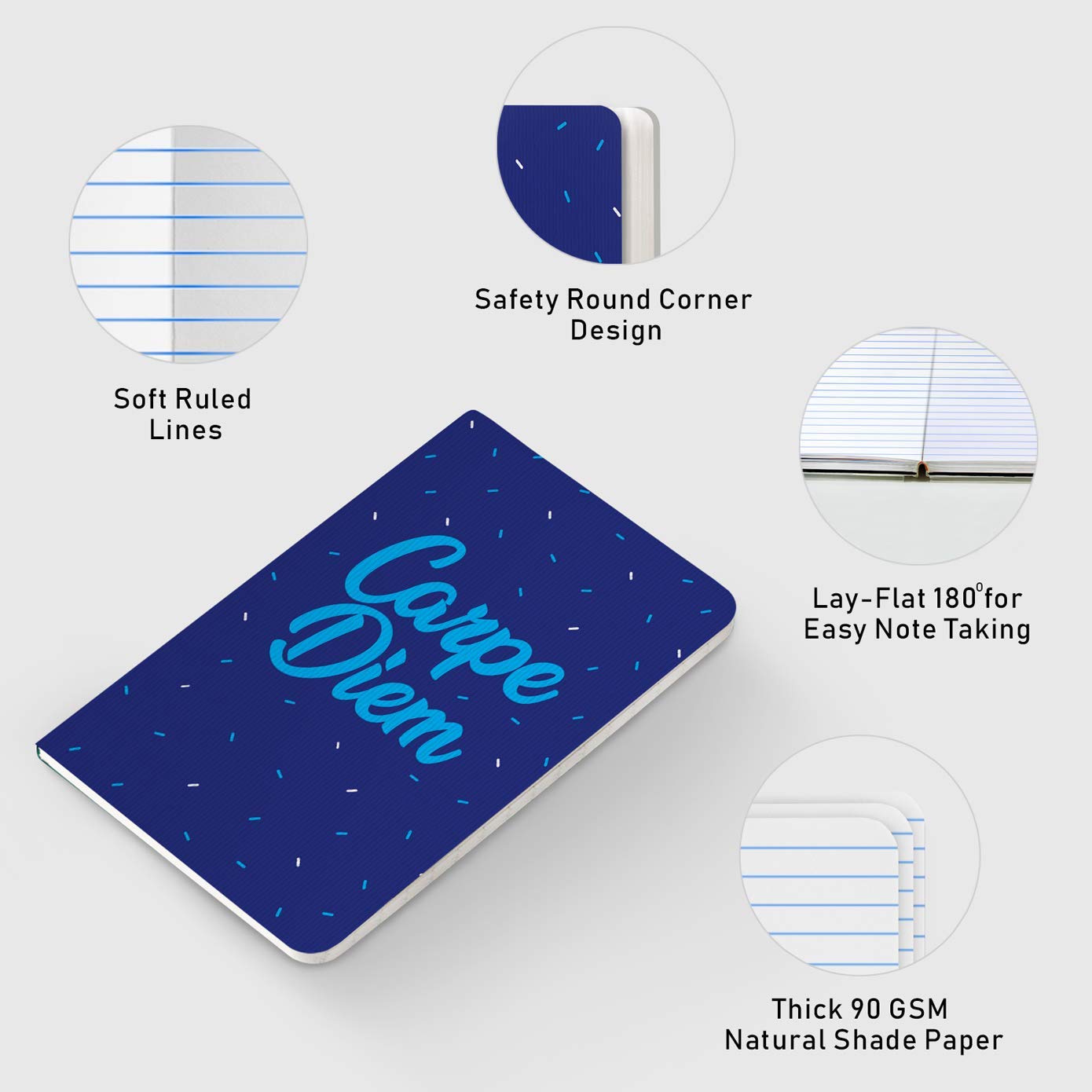 Factor Notes Notebook: 90 Gsm, B6, Ruled, 112 Pages Journal Diary (Carpe Diem) B6