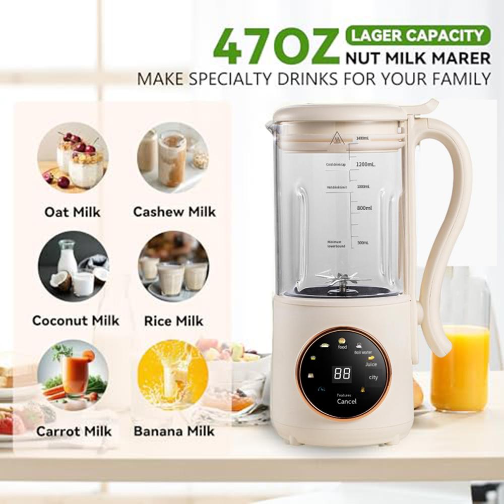 Market-5 1400ml Glazen Sojamelk Maker 16 Messen 9 Functies Automatische Blender Notenmelk Maker Soep Pap Sapcentrifuge met Timer 100V-127V US Plug