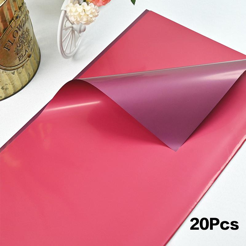 20 Pcs Two-Sided Colored Flower Wrappers Waterproof Bouquet Packaging 58cm DIY Gift Wrapping Paper Flower Decoration