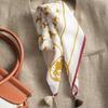 Handmade high-end retro French gemstone silk scarf women's spring and autumn thin cotton and linen small square scarf scarf double-sided scarf