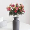 7 Branch 21 Heads Leaf Rose Artificial Flowers Fake Flower For Wedding Bridal Floral Bouquet Home Table Garden Decoration