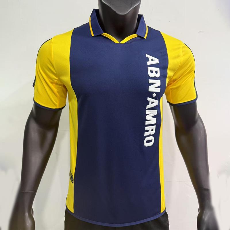 Retro 00-01 Ajax Away Football Jersey S темно-синий