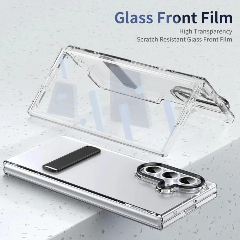 High Quality Practical Ice Sensing Bracket Hard PC Case For Samsung Galaxy Z Fold7 6 5 4 3 5G Rugged Seismic 360 ° Protect Cover