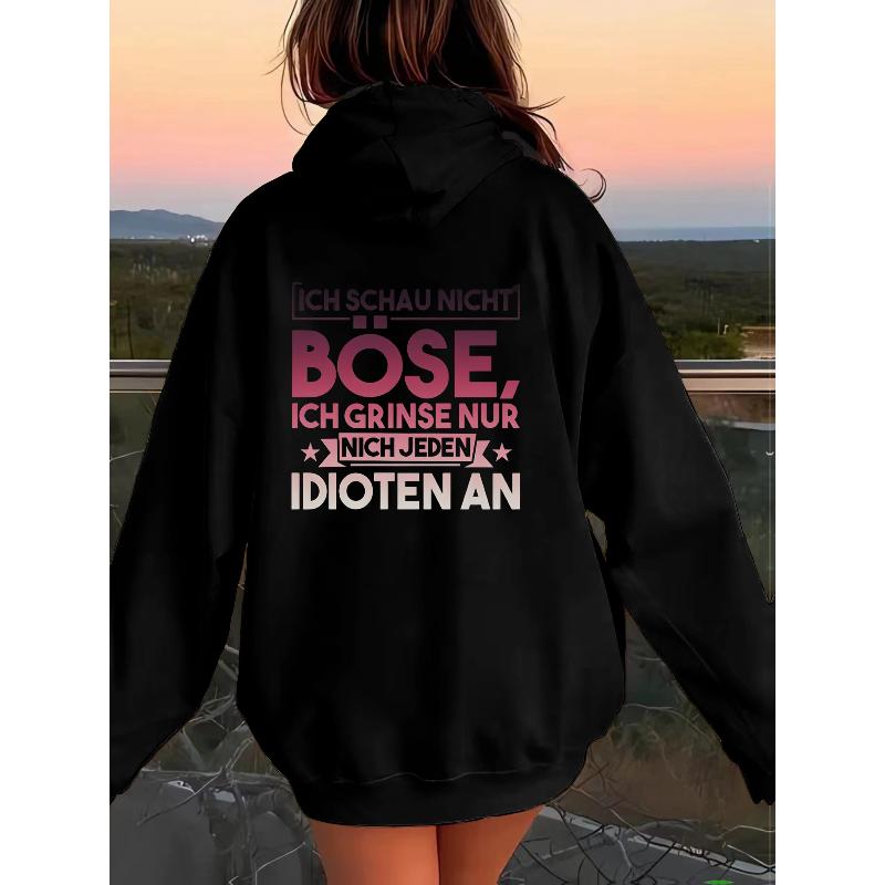 Polyester Trendy Graphic Hoodie Fleece Lined Elastic Cuff Drawstring Fall Winter S