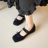 Strictly Selected French Retro Square Head Versatile Word with Mary Jane Shoes Temperament Shallow Mouth Bow Inner Height Increase Single Shoes Women