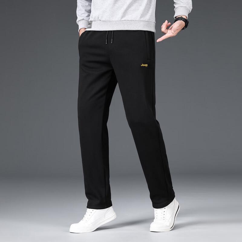 JEEP Men's Autumn/Winter Warm Loose Straight Leg Casual Sweatpants