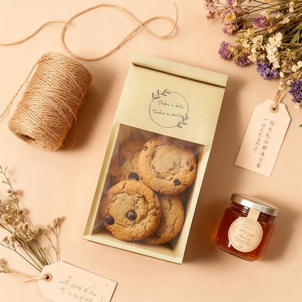 Kraft Cookie Packaging Bags Paper Small Baked Goods Packaging Paper Kraft Paper Cookie Bags