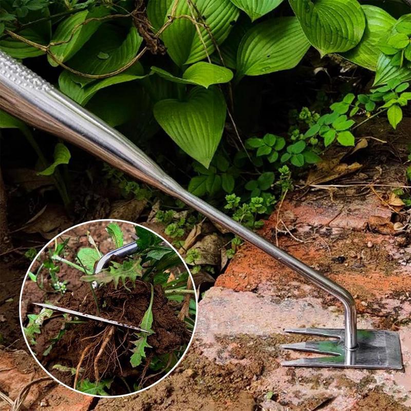 Weeding Tools Gardening Long Handle Grass Puller Manual Weeders Hand Weeding Device Three Teeth Manual Cultivator for Courtyard