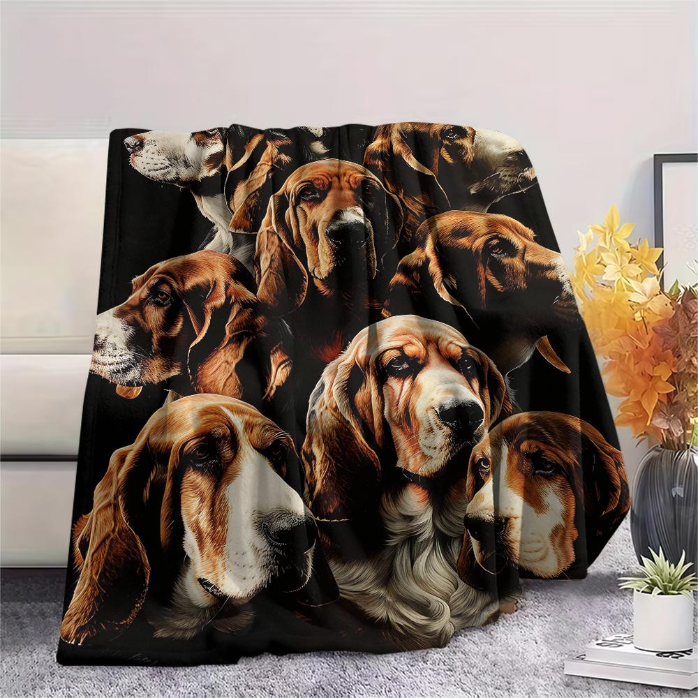 1Pc Rottweiler Dog Print Flannel Blanket, High quality Comfortable for All Seasons, Home Decor, Warmth and Comfort, Perfect for Christmas Gifts