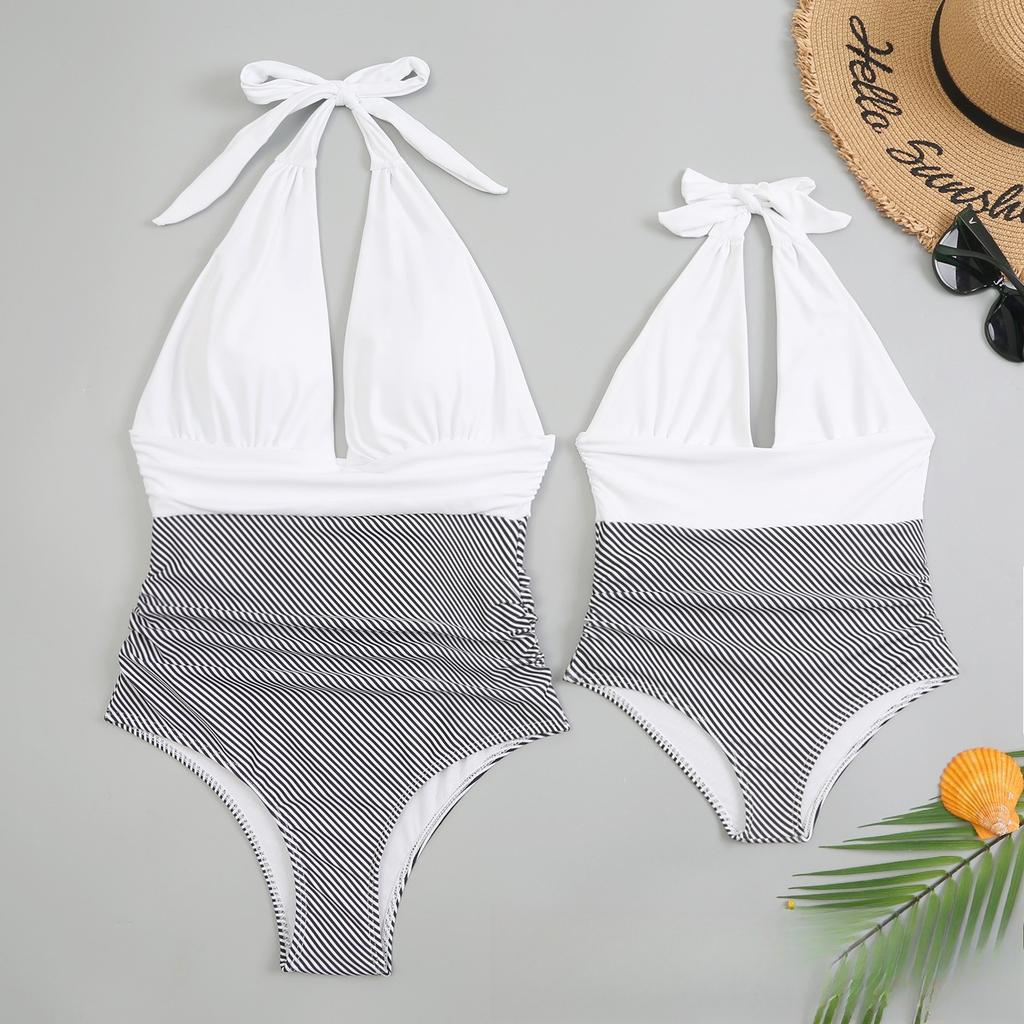 Tight Swimsuit Women One Piece Sexy Gradient Halter Neck Backless Swimwear Women Fashion Beach Vacation Elegant Swimwear