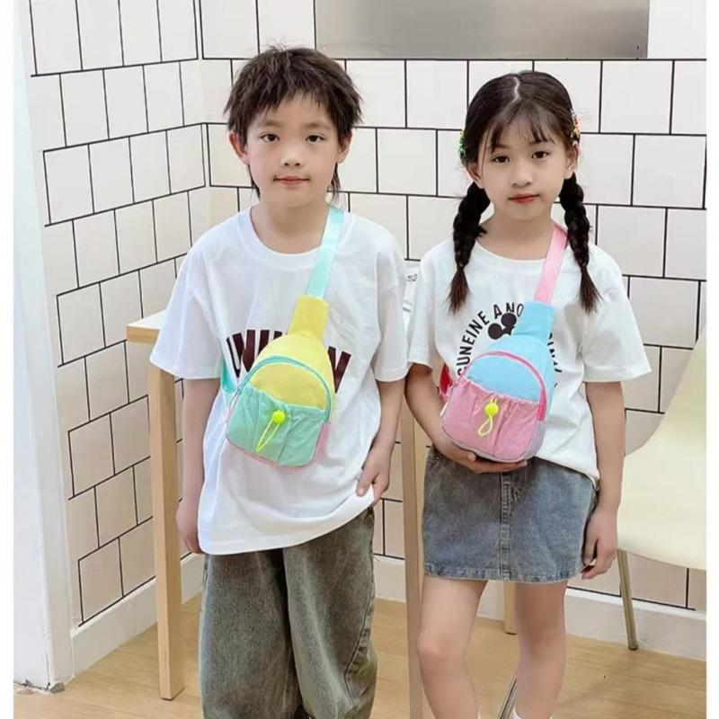 Kids Colorful Crossbody Chest Bag, Cute Lightweight Mini Shoulder Bag for Boys and Girls, Compact Casual Travel Daypack for Phone and Small Essentials