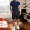 Men's Summer Casual Digital Print Short Sleeve & Shorts Set