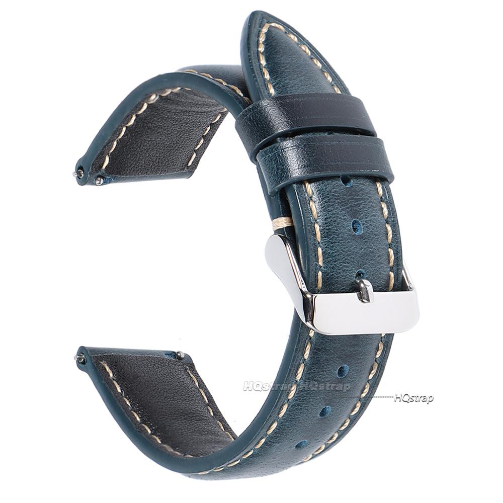 Vintage Oil Wax Leather Watch Strap 18mm 19 20mm 21 22mm Cowhide Watchband for Seiko for Omega Universal Quick Release Bracelet