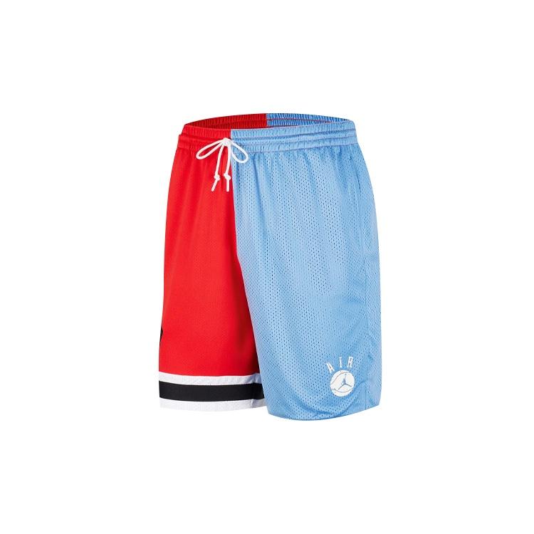 Air Jordan Drawstring Casual Sports Shorts Red Blue Splicing Men s CZ2505-448 XS