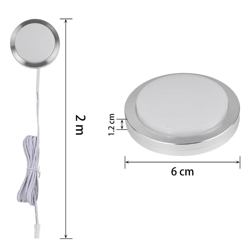 SinLoon LED Cabinet Disc Lighting 12V Linkable LED Disc Recessed or Surface Suitable for Under Decoration 4 Pack Round Fixture, Lamp, Installation,