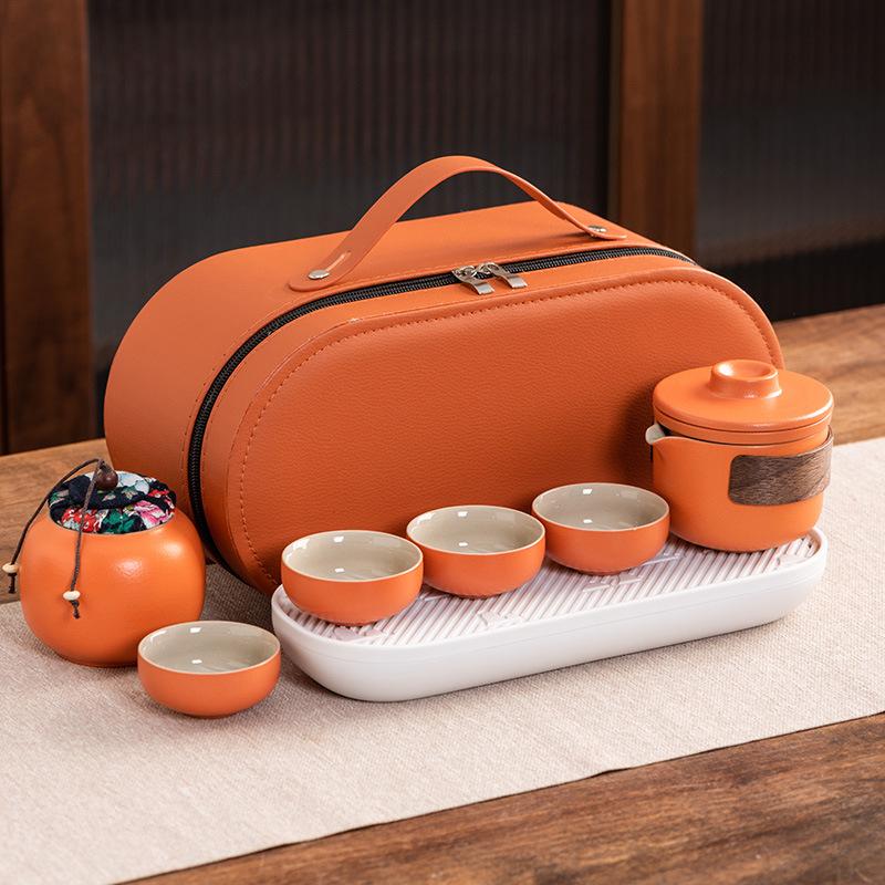 Travel tea set Ceramic express cup Portable one pot two cups Company business gifts Holiday souvenirs