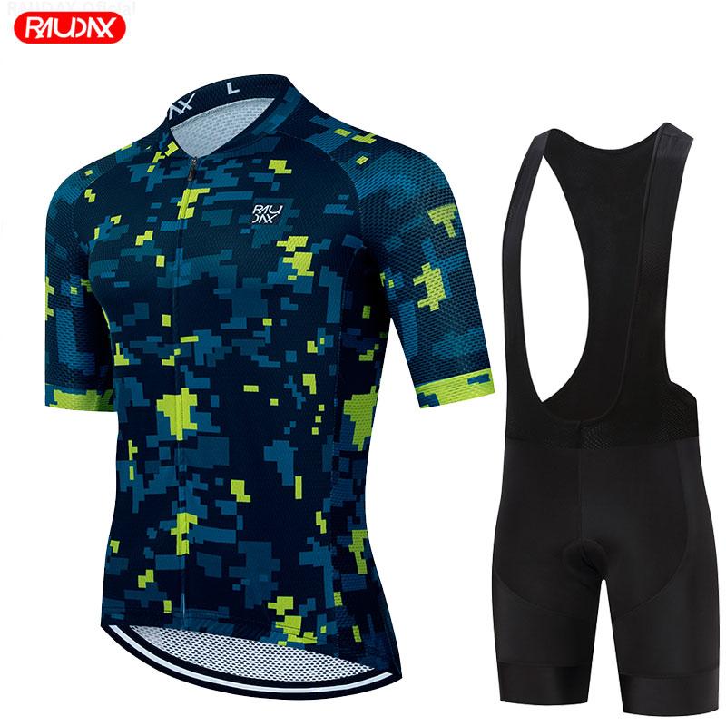 Summer Men's Short Sleeves Cycling Jersey Set Quick Dry Road Bike Breathable Bicycle Jersey MTB Cycling Bib Shorts Suit