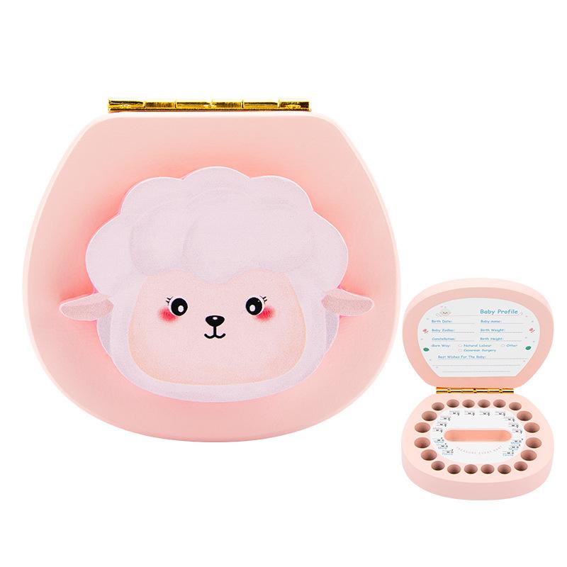 Baby Baby Teeth Storage Box Baby Fetal Hair Collection Box Children's Tooth Change Storage Commemorative Box Wooden