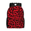 Back To School Season Casual Red And Black Animal Print Daypack Leopard Print Unisex Daypack Backpack