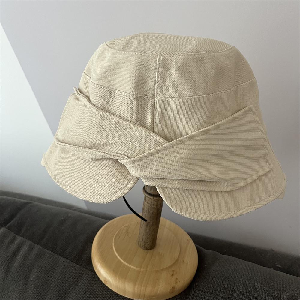 Hat women's autumn and winter new elegant temperament basin hat fashionable face small bucket hat foldable sun hat