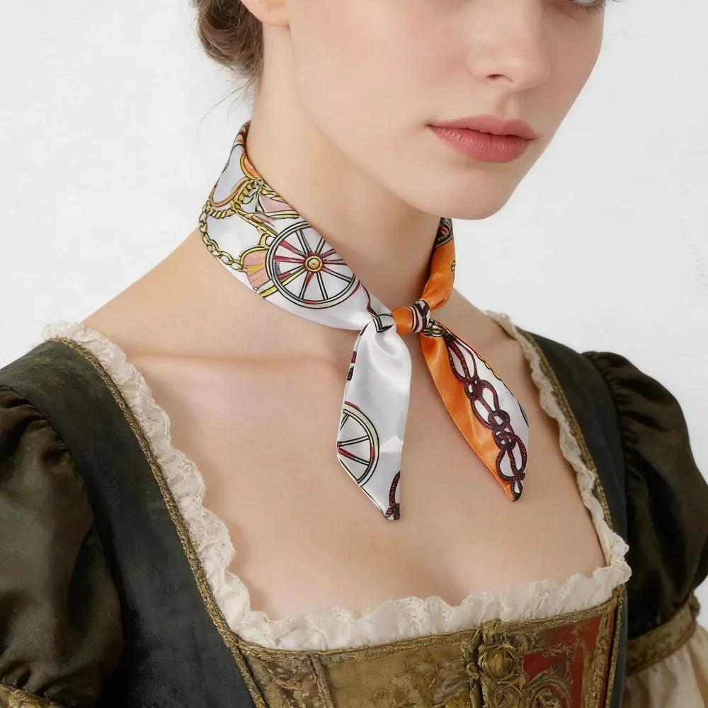 Women Luxury Skinny Scarf, Fashion Ribbon Bag Scarf Versatile Neckerchief Headband