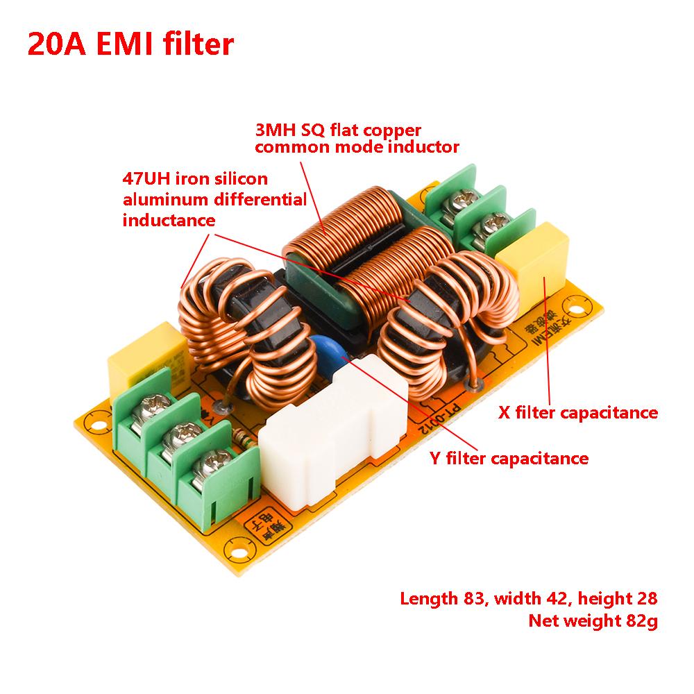 2A 4A 10A 20A Filter EMI Electromagnetic Interference Filter EMC FCC High Frequency Power Filtering AC110-250V