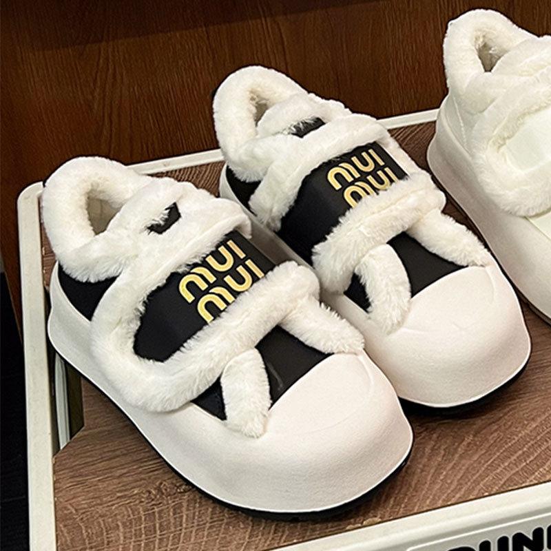 

Спортивная хлопковая обувь женская зимняя бархатная новая супер огонь универсальная обувь на липучке, обувь-хлебцы, сноубутсы 39 чёрный