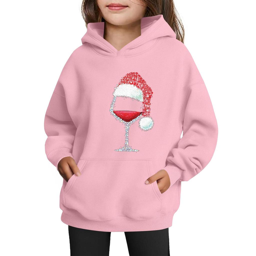Sweatshirts For Teen Girls Hoodies Long Sleeve Drawstring Pullover Cute Printed Oversized Hoodie Christmas