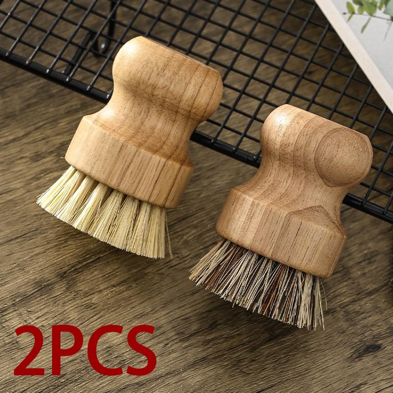 Eco-Friendly Durable Portable Kitchen Cleaning Brush Wooden Dish Brush with Natural Sisal And Coconut Fiber for Zero Waste Home