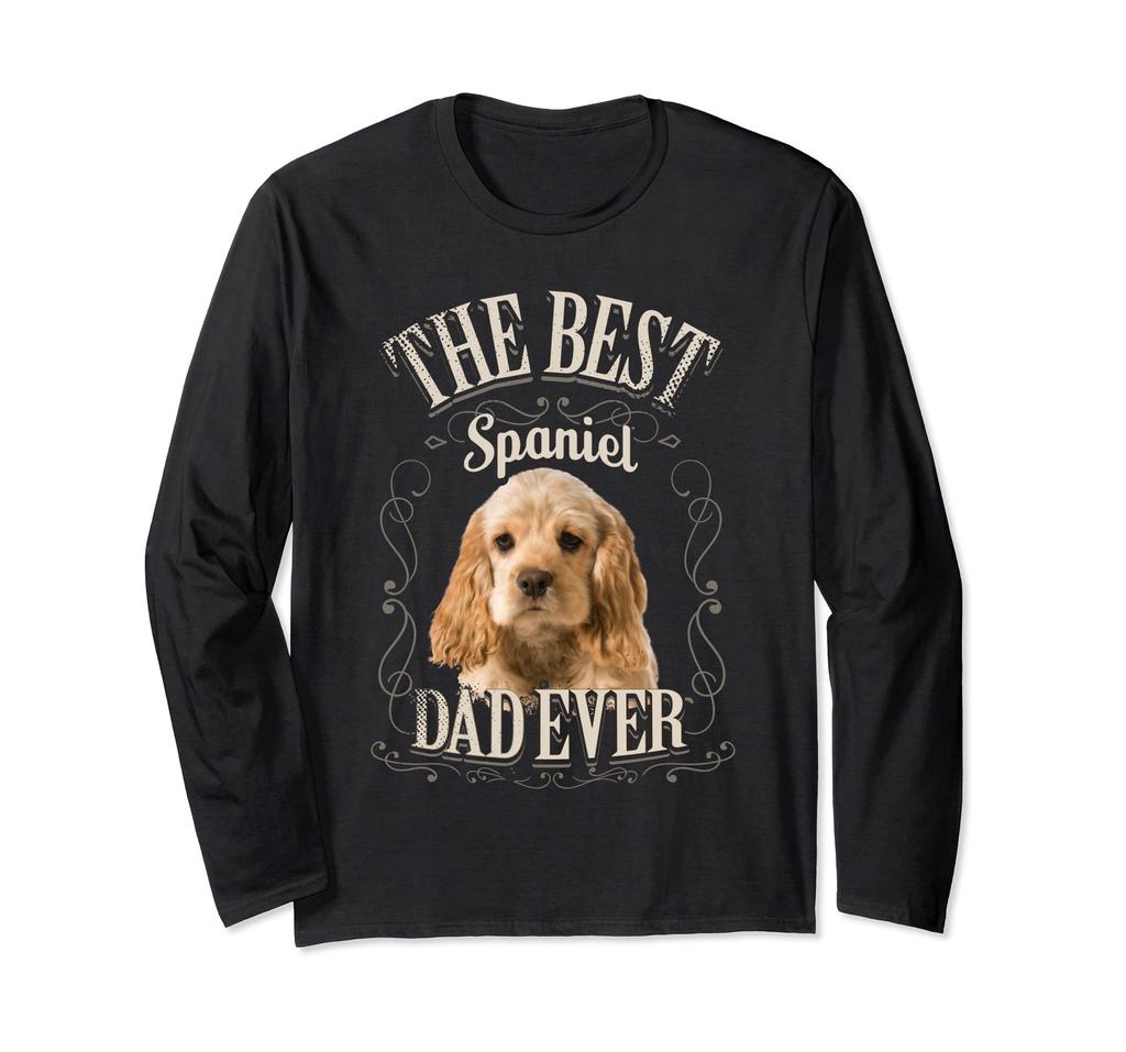 Best Spaniel Dad Ever American Cocker Spaniel Dog Vintage Long Sleeve T-Shirt