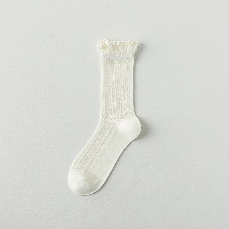 Women s Mid-Calf Mulberry Silk Socks: Breathable, Odor-Resistant, Sweat-Absorbing, Summer Thin Mesh Cotton Slouch Design. One Size