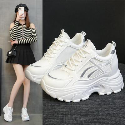 Baskets montantes à semelle épaisse pour femmes, chaussures de sport décontractées, polyvalentes, respirantes, en maille, nouvelle collection printemps-été 2024