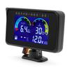 ZMFJH 4IN1 LCD-Anzeige Auto Mehrfach Digitaler Öldruck+Wassertemperatur+Kraftstoffanzeige+Spannung mit Sensor Summer Blinkendes Alarmsignal 12V24V